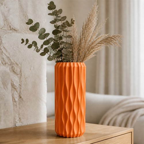 Modern wave vase - vase, ribbed