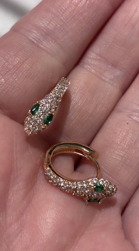 Snake earrings rose gold - earrings,