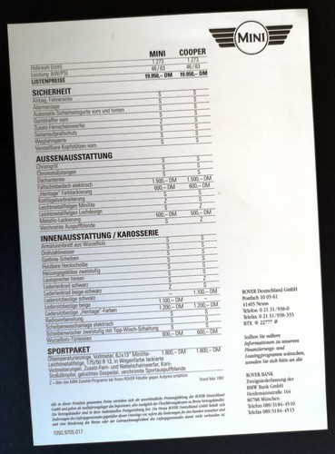 Brochure mini cooper price - brochure,