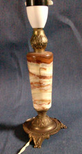 Vintage Brass And Onyx  Table Lamp. 27cm Tall  Base Only.