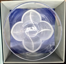 J.G. DURAND, Cristal D’Arques Florence "Satine", 23cm Part Frosted Bowl 