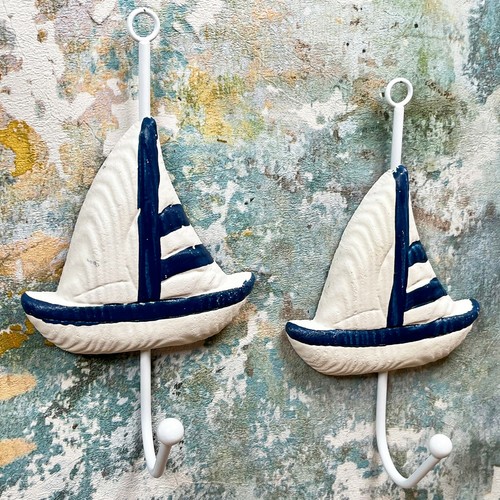 Wooden boat hook pair nautical - hook,