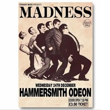 Madness Event Poster 1980s Printed on Sheet Metal Sign Waterproof