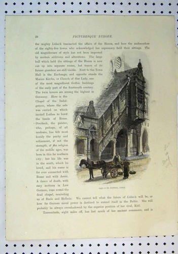 Original old antique print - original,