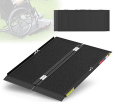 Nelyrho 4FT Folding Wheelchair Ramp – Quick-Lock Non-Slip Aluminum