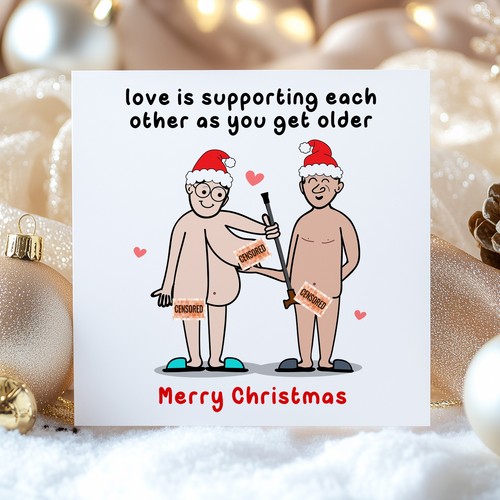 Funny rude christmas - card, for