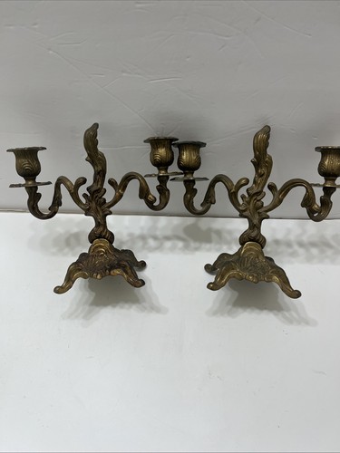 Italian brass gilt candelabra - italian,