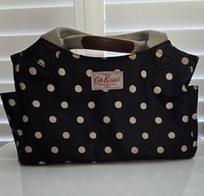 Cath Kidston Y2K Dark Navy Spotted Leather Trim Day Bag/ Hand Bag/ Grab Bag Used