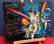 STAR WARS Genuine In Person x10 CAST Signed 10x8 PHOTO CAv COA Kenny Baker