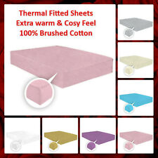 Thermal Fitted Sheet 100% Brushed Cotton 25cm Flannelette Fitted sheet All Sizes