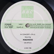 Madness - In Concert-376 LP 1986 BBC Transcription Services VG+/