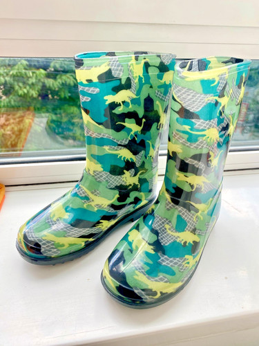 Kids dinosaur camo rain - camo, boots