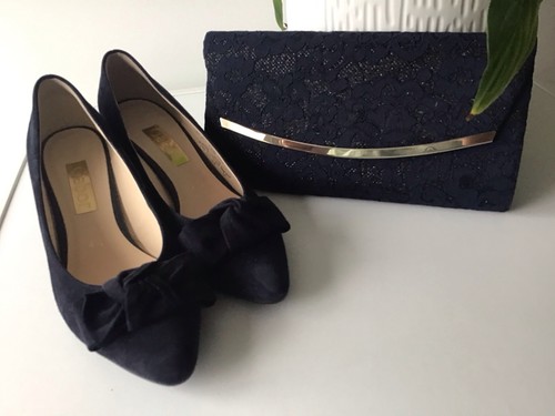 Gabor ladies suede navy shoes - gabor,