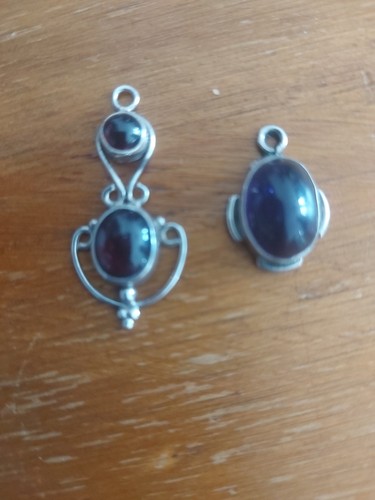 Double red garnet oval - double,