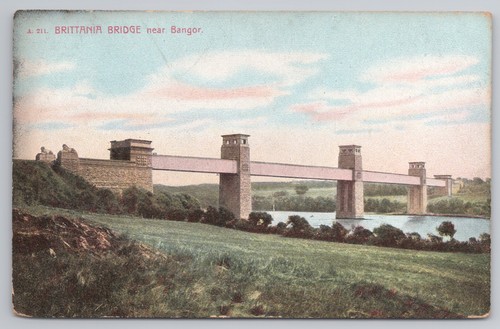 Postcard britannia bridge near - britannia,