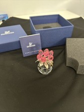 Swarovski Crystal Pink Roses Round Vase