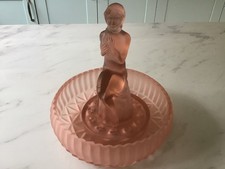 Large Art Deco Pink Frosted