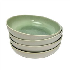 Set of 4 Green Stoneware Deep