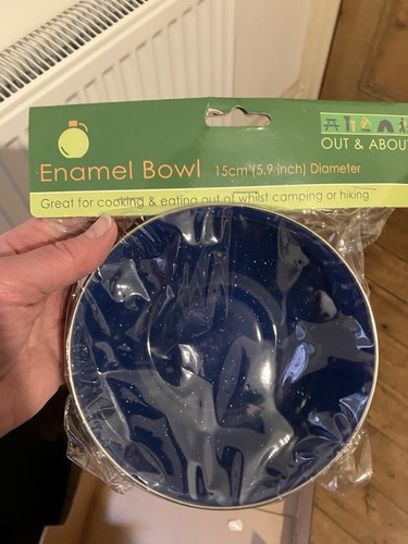 Enamel bowls 15cm and 2 - enamel,
