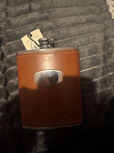 Vintage hip flask leather - hip,