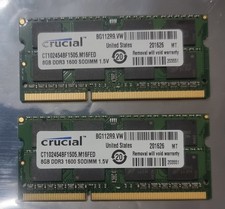Crucial 16GB 2X8GB DDR3 2RX8