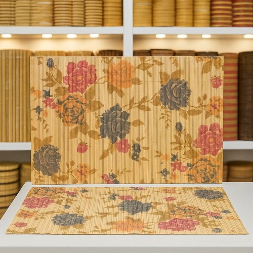 Rose cream print table - pc, rose+cream