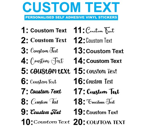 Any personalised text name - any,