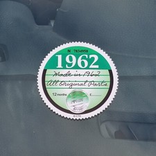 1962 Green Tax Disc Replacement Retro Vinyl Sticker Decal For Car Window 75x75mm