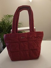 DKNY Red Puffer Tote Shoulder