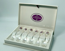Vintage Royale County Cake Forks Set of Six Silver Plate Porcelain Boxed Unused