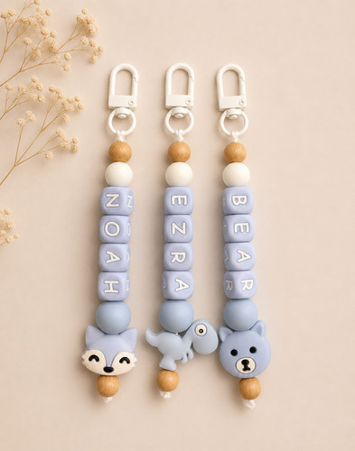 Personalised keyring fox - keyring,