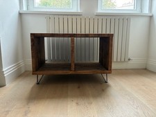 Krudfurniture handmade wooden record player stand and storage