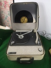 Vintage Philips Portable Record Player In Case Working