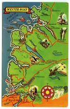 1970s Wester Ross Map Postcard