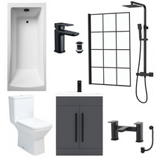 Complete bathroom suite black - bathroom,
