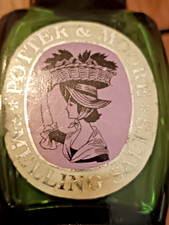 1930's Potter & Moore  Smelling Salts Green Glass Bottle RARE!