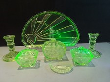 Art Deco Sowerby Uranium Glass