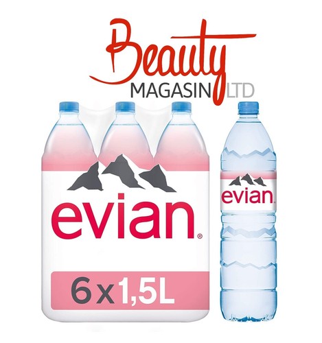 Evian water bottle - bottle, still