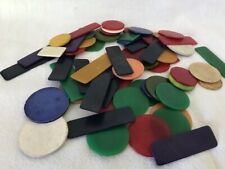 60 ANTIQUE/ VINTAGE BAKELITE PLASTIC BONE CARD  GAMING COUNTERs 1920-1940s BOXED