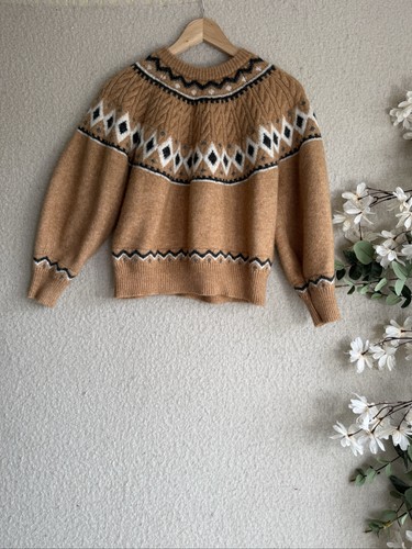 Brown patterned fair isle - f&f,