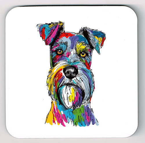 Schnauzer coaster doodle - schnauzer, coaster,