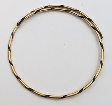 ART DECO ELEPHANT HAIR & ROLLED GOLD BANGLE BRACELET c1930's