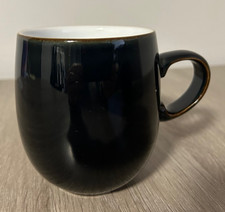 DENBY JET BARREL MUG LARGE SHINY GLOSS BLACK IN GOOD USED CONDITION