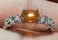 Fire opal Mexican sliver ring r350
