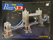 PUZZ 3D MB GAMES TOWER BRIDGE 819 PIECE 3D JIGSAW PUZZLE VINTAGE HASBRO 1997 