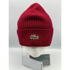 Lacoste Dark Red Wool Beanie
