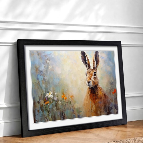 Hare impressionism framed wall - framed,