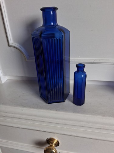 Blue glass poison - , bottles