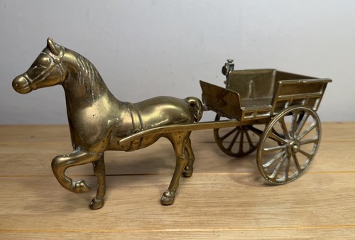 Vintage solid brass horse with - brass,