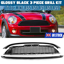 3Pcs Gloss Black Front Bumper Grille For Mini R55 R56 R57 ONE/COOPER 2007-10 UK
